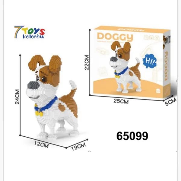 Zabawki Klocki Pies Doggy 24cm, Model 65099, 7 TOYS kolorów