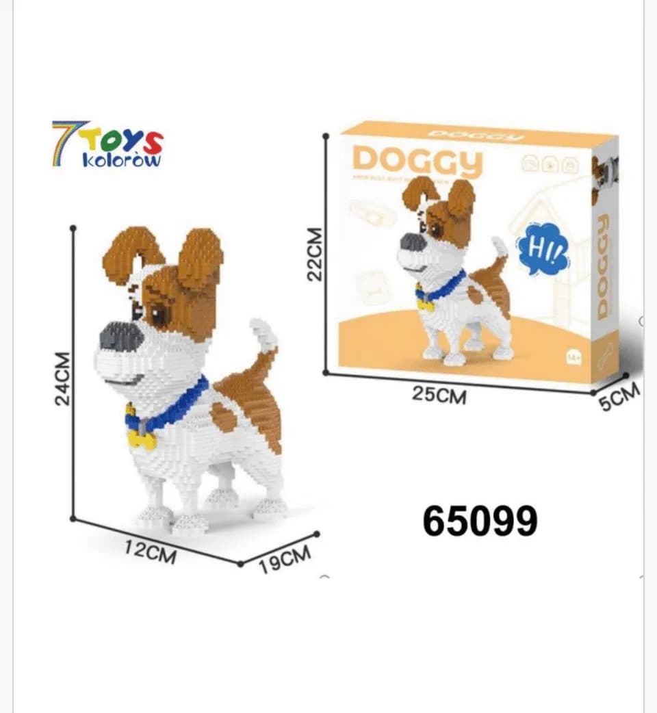 Zabawki Klocki Pies Doggy 24cm, Model 65099, 7 TOYS kolorów