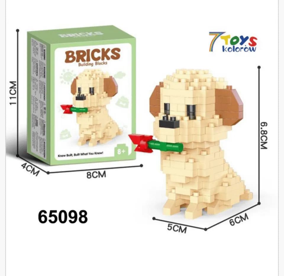 Zabawki Klocki Mikro Piesek 6.8cm Figurka Konstrukcyjna