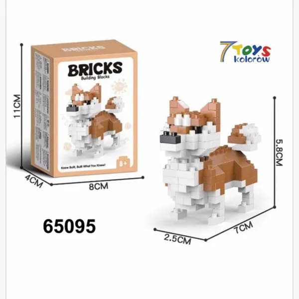 Klocki Mikro Figurka Pies Shiba Inu 5.8cm - 12 szt