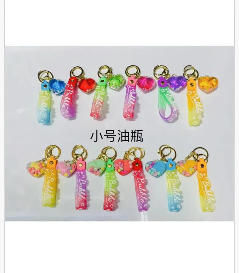 Brelok do Kluczy Serce z Płynem i Brokatem Bubble 24szt