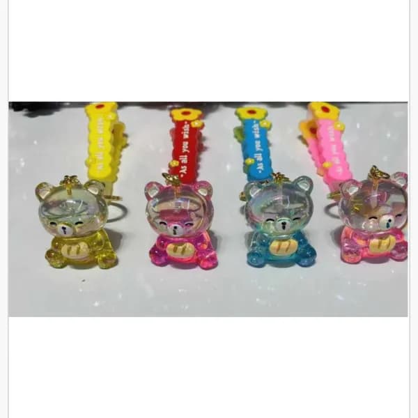 Brelok do Kluczy Miś Przezroczysty z Paskiem 24 szt.