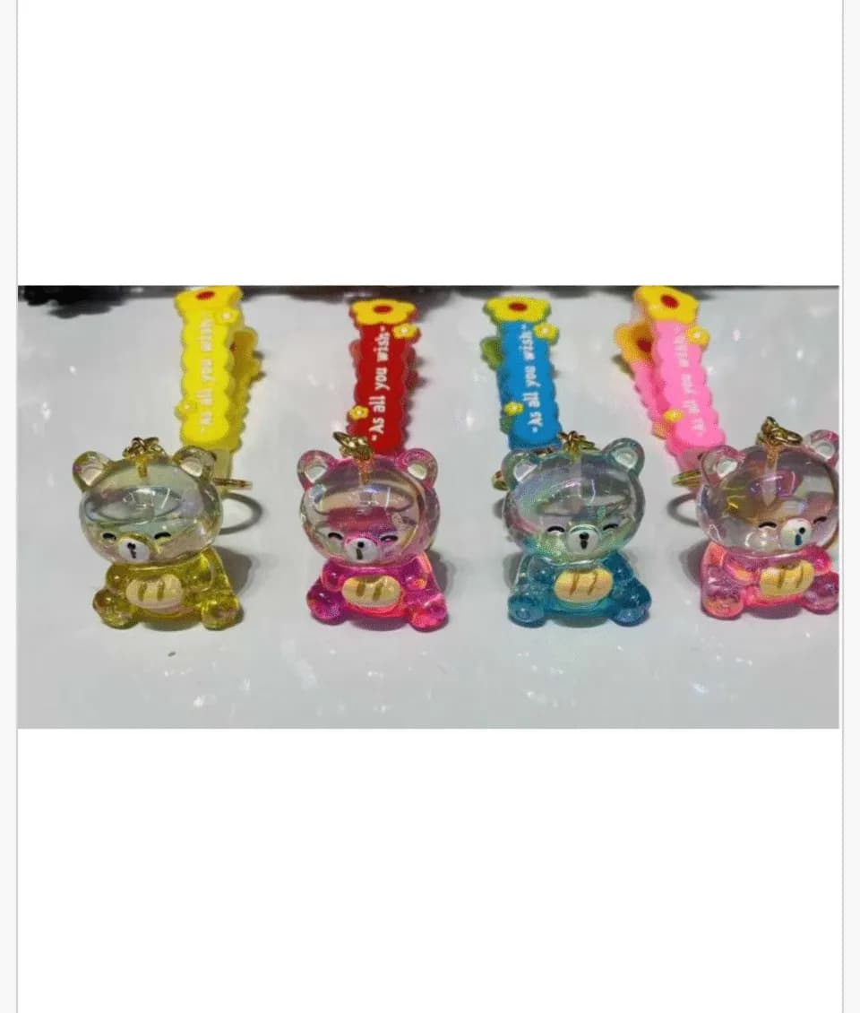 Brelok do Kluczy Miś Przezroczysty z Paskiem 24 szt.