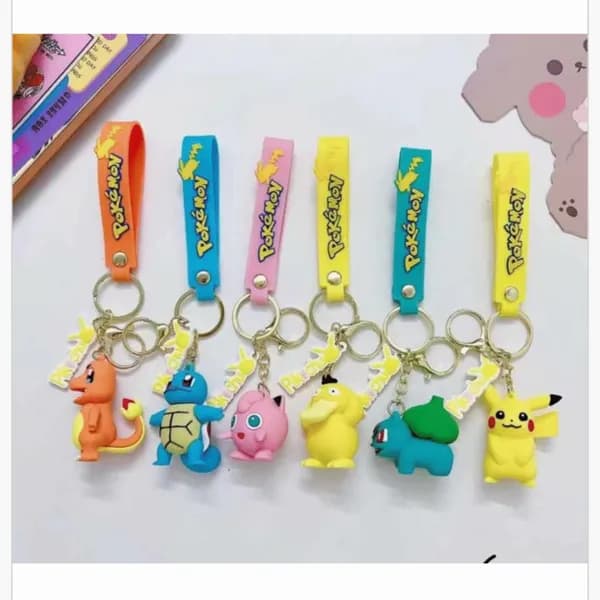 Brelok do Kluczy Pokémon Figurka 3D z Paskiem, Opakowanie 24 szt.