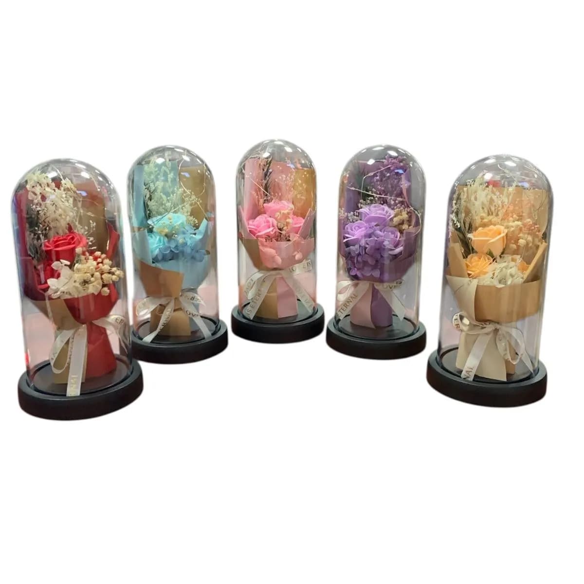 Dekoracyjny bukiet kwiatów LED w szkle T161025-1