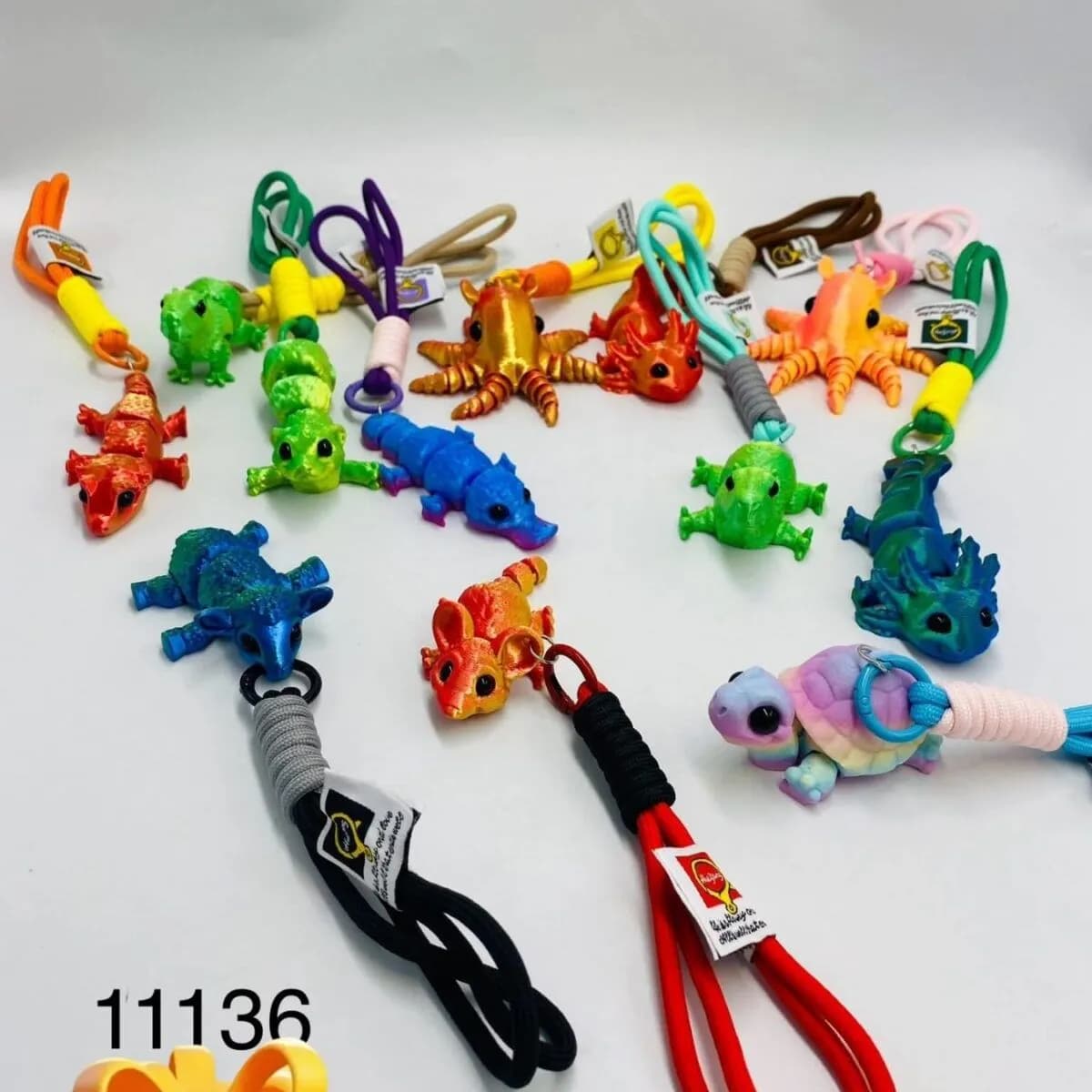 Breloki 3D Animal Żaby i Legwany Kolorowe