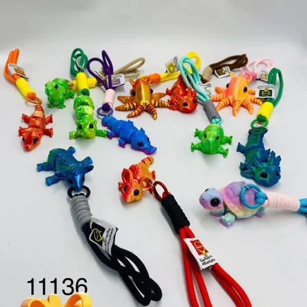 Breloki 3D Animal Żaby i Legwany Kolorowe