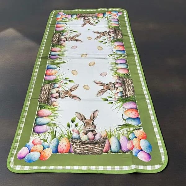 Bieżnik Wielkanocny 60/120 z motywem królików i jajek