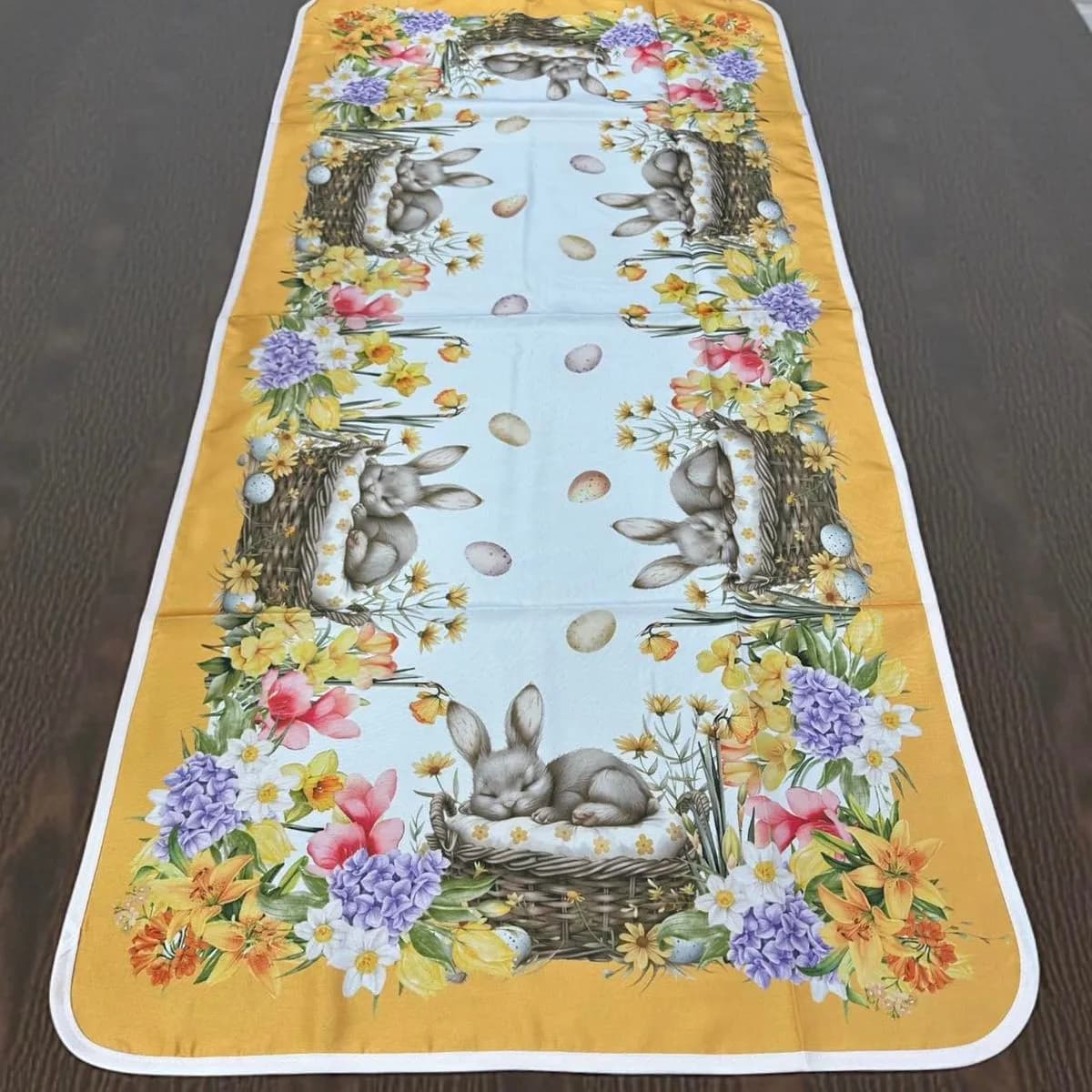 Bieżnik Wielkanocny 60/120 z motywem królików i jaj