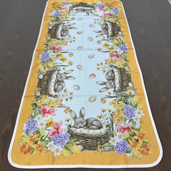 Bieżnik Wielkanocny 60/120 z motywem królików i jaj