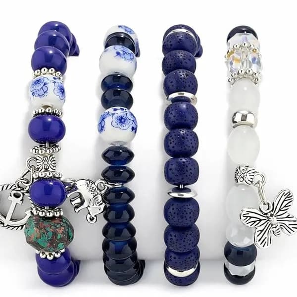 Zestaw 4 Bransoletek Koralikowych