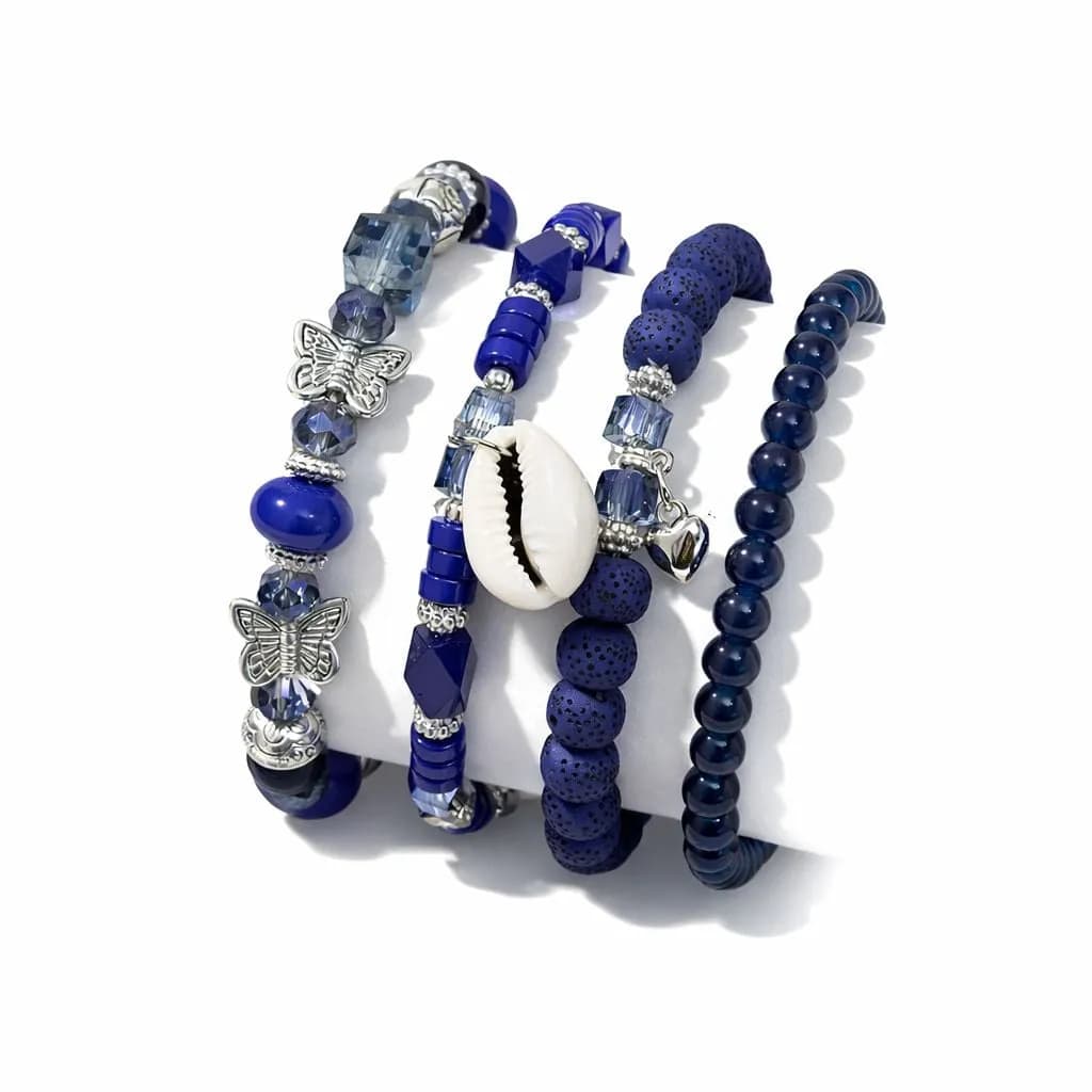 Zestaw 4 Bransoletek Koralikowych