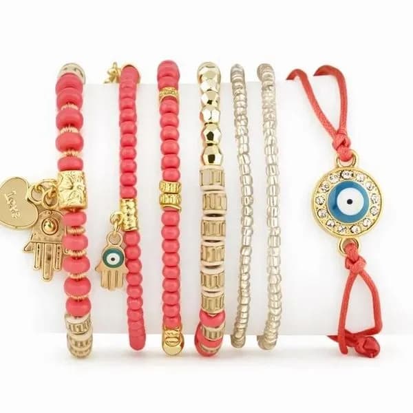 Zestaw 6 Bransoletek Koralikowych