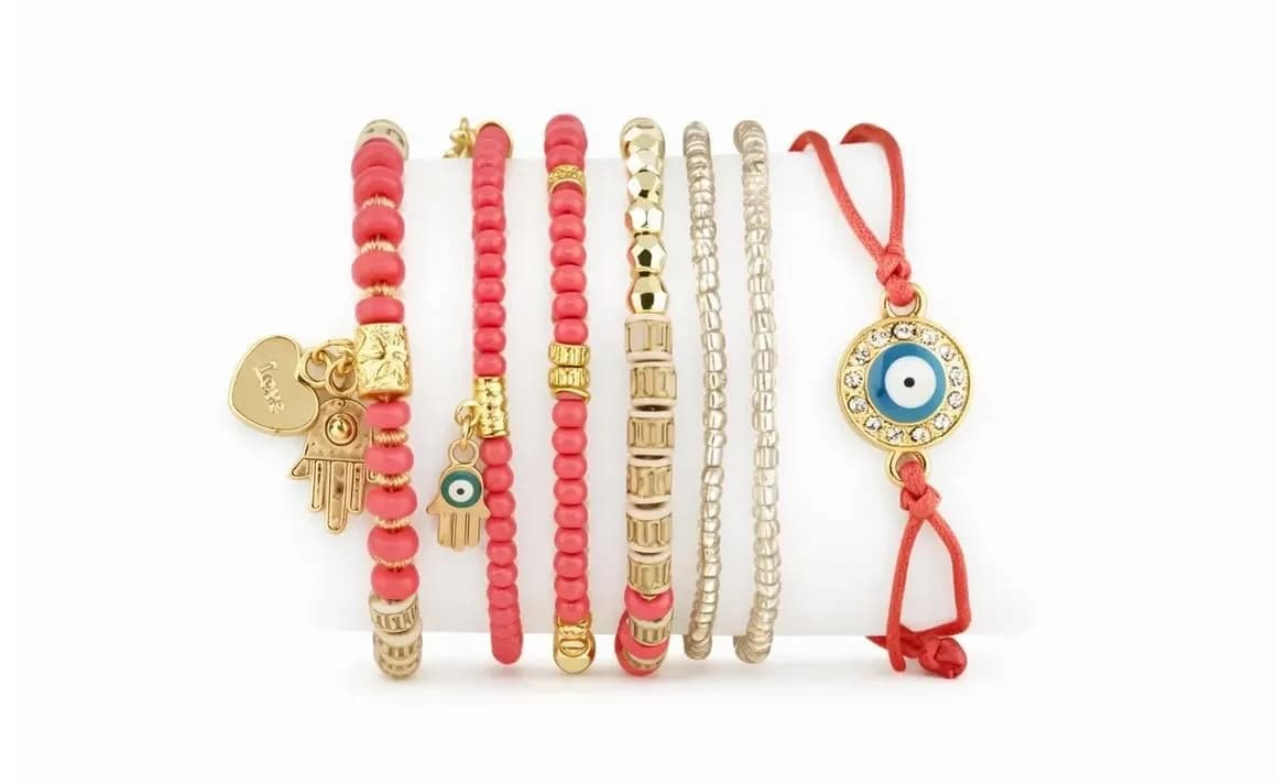 Zestaw 6 Bransoletek Koralikowych