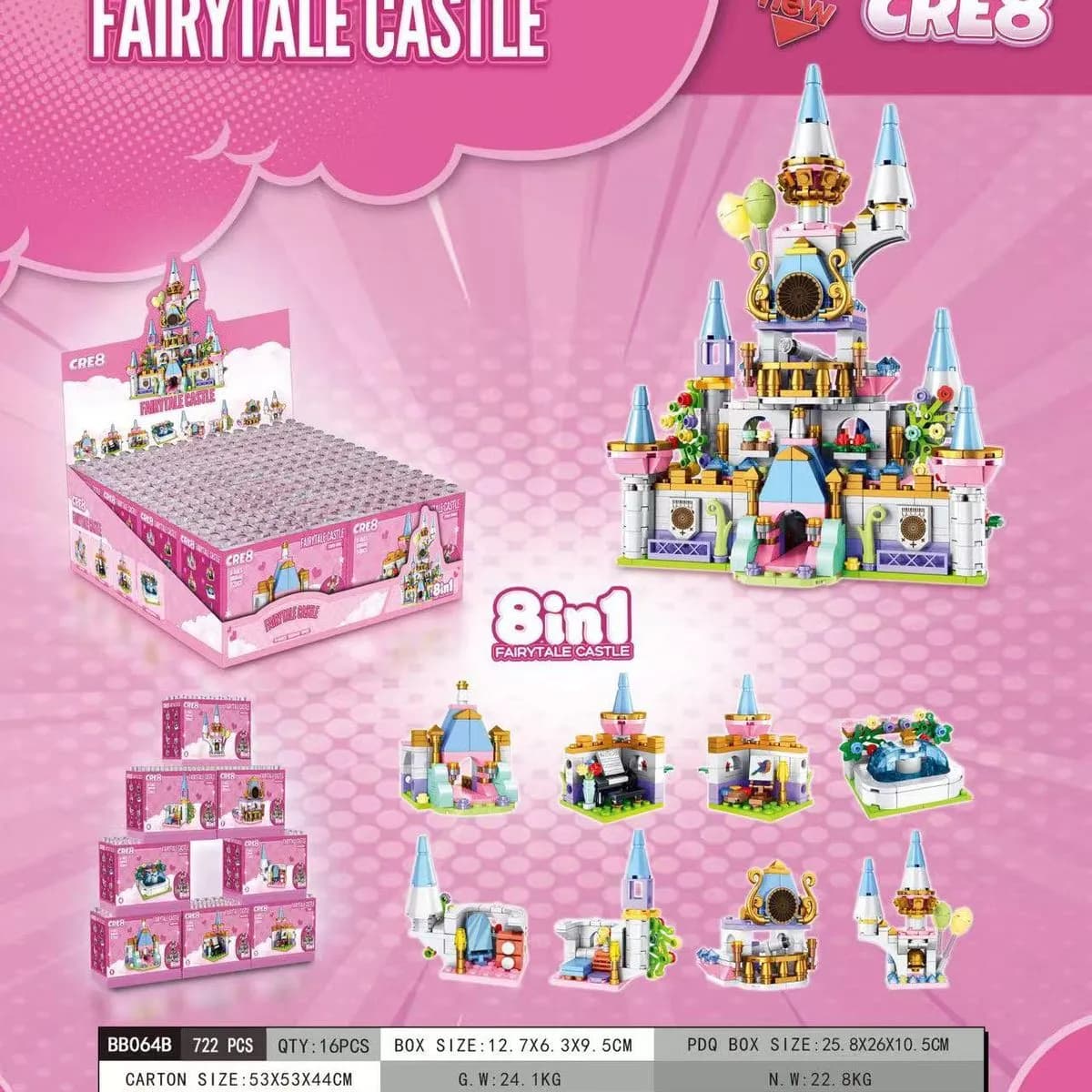 Klocki Fairytale Castle 8w1 472 PCS