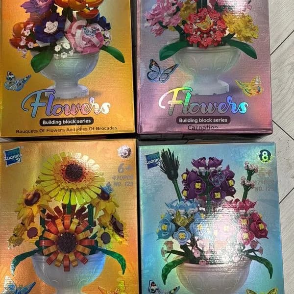 Zabawki Klocki Kwiaty Flowers Building Mix 4 szt
