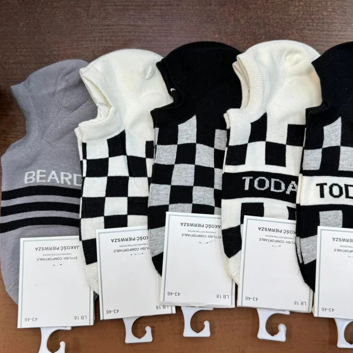 Skarpetki męskie wzorzyste Beard Today szare czarne białe