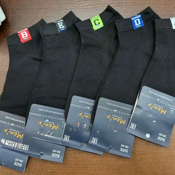 Skarpetki męskie 5-pack czarny z kolorowymi literami