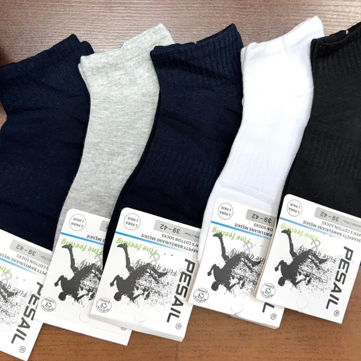 Skarpetki męskie PESAR 5-pack czarny/szary/biały granatowy