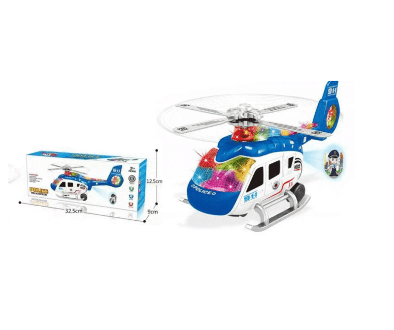Battery Operated Police Helicopter Toy For Children 2