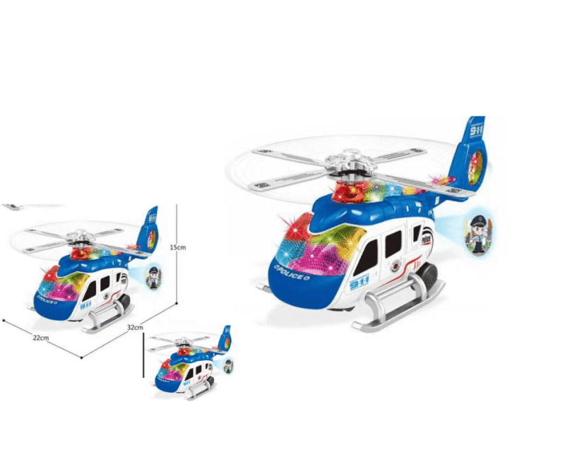Battery Operated Police Helicopter Toy For Children 3