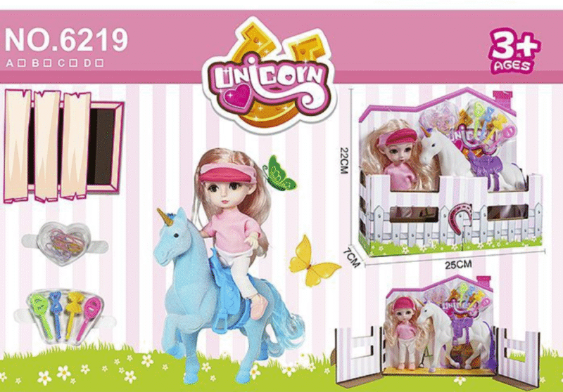 Zestaw Lalka z Jednorożcem Unicorn