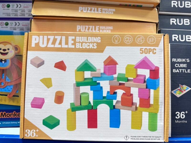 Klocki Drewniane Puzzle Building Blocks