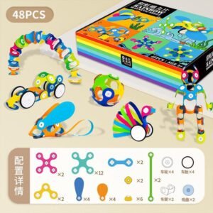 Klocki Magneticzne Edukacyjne 48PCS