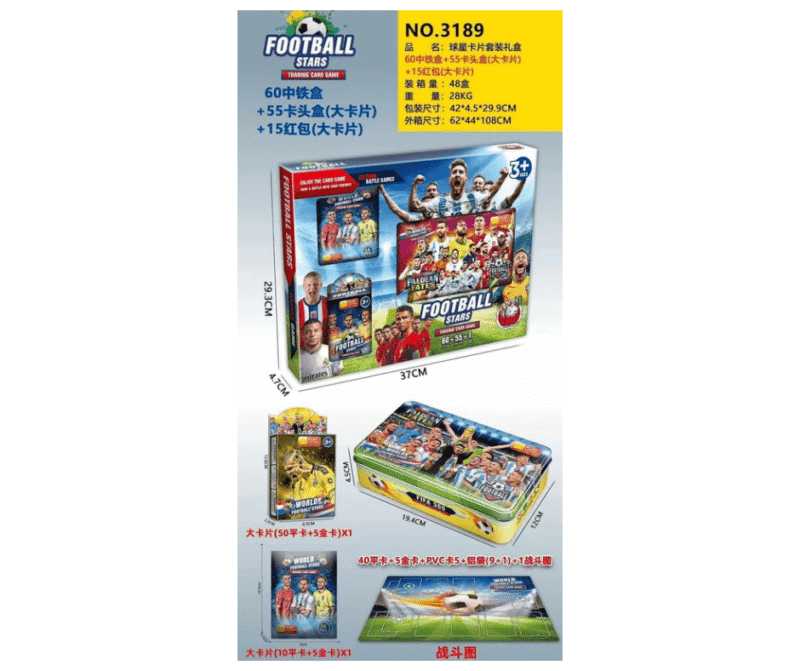 Zestaw Box Karty Football Stars
