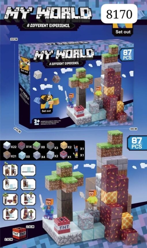 Klocki Minecraft Magnetyczny 87PCS