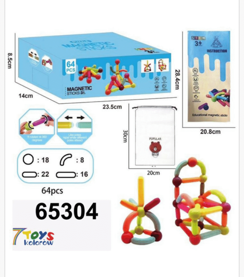 Magnetic Klocki 64PCS