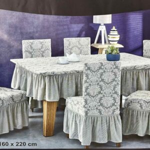 Komplet 1 Obrus 160/200 6 Pokrowiec na Krzeslo